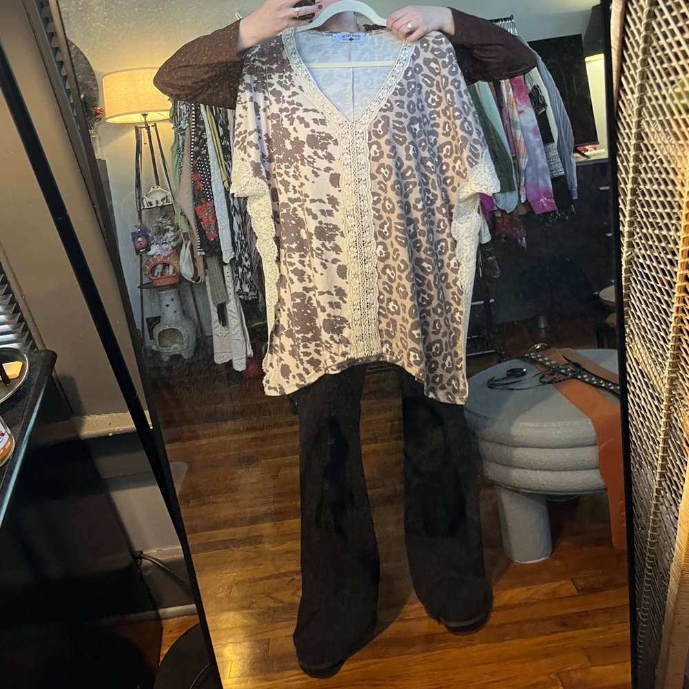 Crazy Train Leopard And Cow Print Split Lace Trim… - image 7